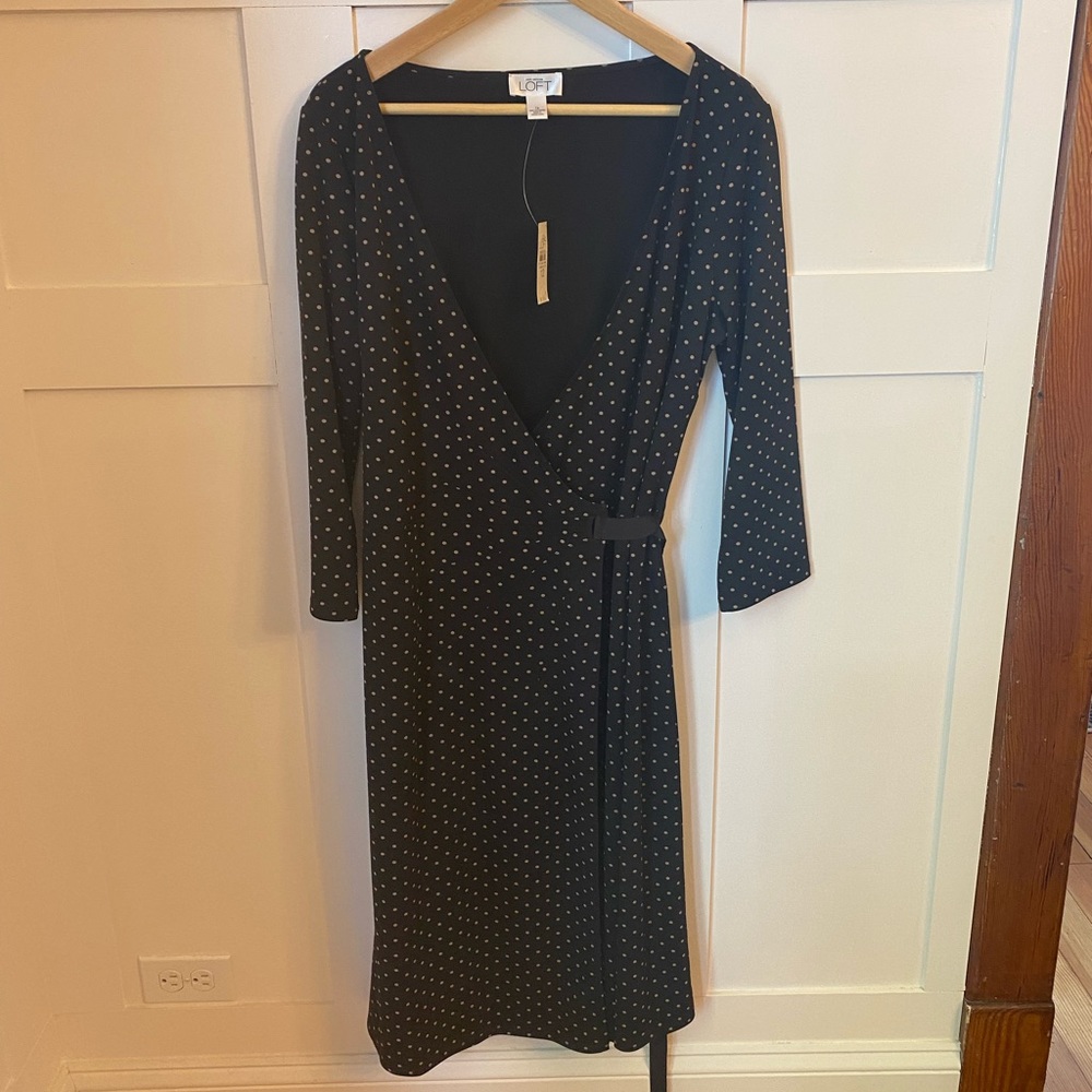 Loft NWT Polka Dot Dress Size 12